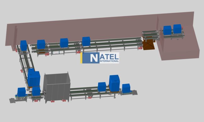 ligne de convoyeurs à chaînes à palettes en Inox